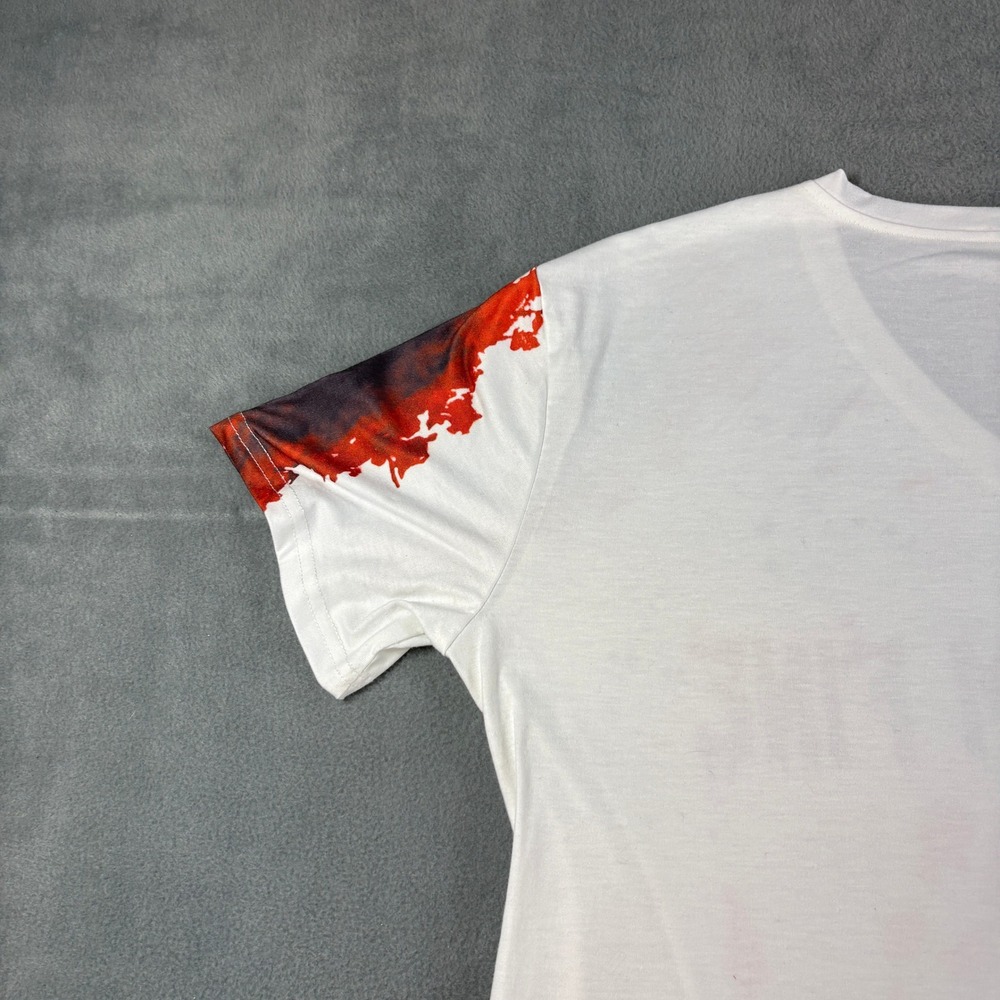 Im Fine Blood Splatter Graphic T-Shirt XL White V-Neck Halloween Horror Costume - Picture 12 of 12
